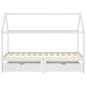 vidaXL Estructura de cama infantil cajones madera pino blanco 90x200cm vidaXL Estructura de cama infantil cajones madera pino blanco 90x200cm