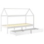 vidaXL Estructura de cama infantil cajones madera pino blanco 90x200cm vidaXL Estructura de cama infantil cajones madera pino blanco 90x200cm