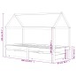 vidaXL Estructura de cama infantil cajones madera pino blanco 90x200cm vidaXL Estructura de cama infantil cajones madera pino blanco 90x200cm