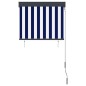 vidaXL Estor enrollable de exterior azul y blanco 80x250 cm vidaXL Estor enrollable de exterior azul y blanco 80x250 cm