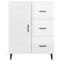 vidaXL Aparador de madera contrachapada blanco brillante 69,5x34x90 cm vidaXL Aparador de madera contrachapada blanco brillante 69,5x34x90 cm