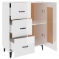 vidaXL Aparador de madera contrachapada blanco brillante 69,5x34x90 cm vidaXL Aparador de madera contrachapada blanco brillante 69,5x34x90 cm
