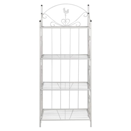 Estante De Planta Cuadrada Blanca