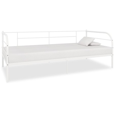 vidaXL Estructura de cama de metal blanco 90x200 cm