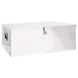 vidaXL Caja de almacenaje de aluminio plateado 100x55x37 cm