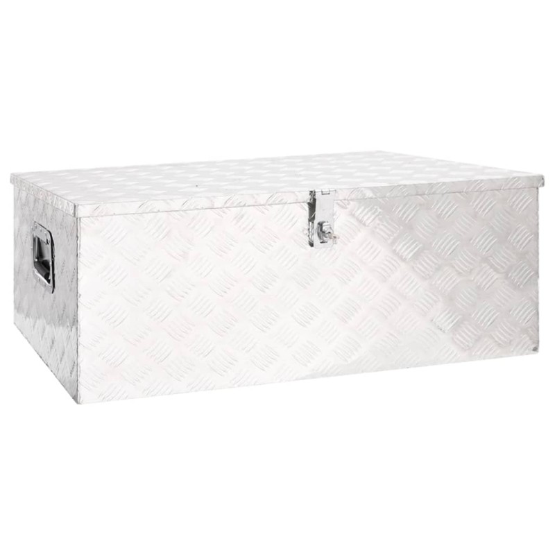 vidaXL Caja de almacenaje de aluminio plateado 100x55x37 cm vidaXL Caja de almacenaje de aluminio plateado 100x55x37 cm