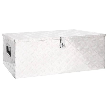 vidaXL Caja de almacenaje de aluminio plateado 100x55x37 cm