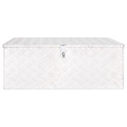 vidaXL Caja de almacenaje de aluminio plateado 100x55x37 cm