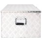 vidaXL Caja de almacenaje de aluminio plateado 100x55x37 cm vidaXL Caja de almacenaje de aluminio plateado 100x55x37 cm