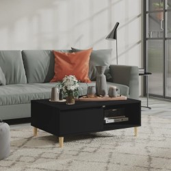 vidaXL Mesa de centro madera contrachapada negro 90x60x35 cm