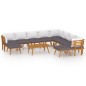 vidaXL Muebles de jardín 11 piezas con cojines madera maciza de acacia vidaXL Muebles de jardín 11 piezas con cojines madera maciza de acacia
