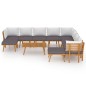vidaXL Muebles de jardín 11 piezas con cojines madera maciza de acacia vidaXL Muebles de jardín 11 piezas con cojines madera maciza de acacia