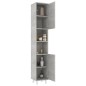 vidaXL Armario de baño contrachapada gris hormigón 30x30x179 cm