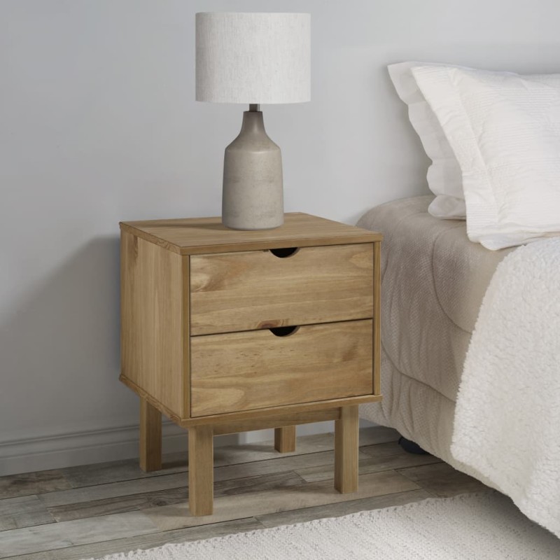 vidaXL Mesita de noche OTTA madera maciza de pino 45x39x57 cm vidaXL Mesita de noche OTTA madera maciza de pino 45x39x57 cm