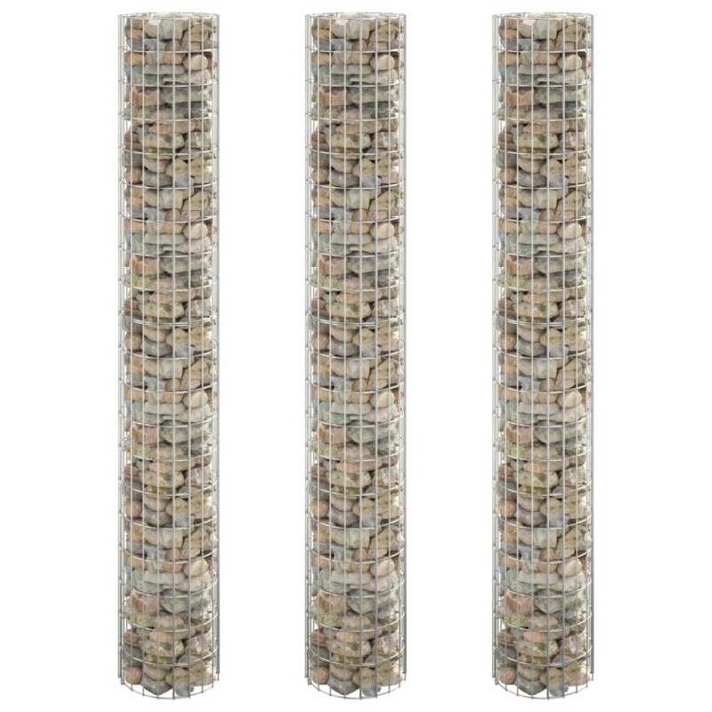 vidaXL Arriate gaviones circular 3 uds acero galvanizado Ø30x200 cm vidaXL Arriate gaviones circular 3 uds acero galvanizado Ø30x200 cm