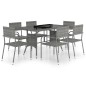 vidaXL Set comedor jardín 7 pzas ratán sintético gris antracita y gris vidaXL Set comedor jardín 7 pzas ratán sintético gris antracita y gris