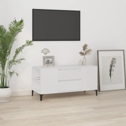 vidaXL Mueble para TV madera contrachapada blanco 102x44,5x50 cm
