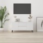 vidaXL Mueble para TV madera contrachapada blanco 102x44,5x50 cm vidaXL Mueble para TV madera contrachapada blanco 102x44,5x50 cm