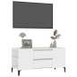 vidaXL Mueble para TV madera contrachapada blanco 102x44,5x50 cm vidaXL Mueble para TV madera contrachapada blanco 102x44,5x50 cm