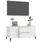 vidaXL Mueble para TV madera contrachapada blanco 102x44,5x50 cm vidaXL Mueble para TV madera contrachapada blanco 102x44,5x50 cm