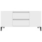 vidaXL Mueble para TV madera contrachapada blanco 102x44,5x50 cm vidaXL Mueble para TV madera contrachapada blanco 102x44,5x50 cm