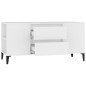 vidaXL Mueble para TV madera contrachapada blanco 102x44,5x50 cm vidaXL Mueble para TV madera contrachapada blanco 102x44,5x50 cm