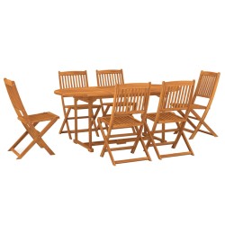 vidaXL Set de comedor de jardín 7 piezas madera maciza de acacia