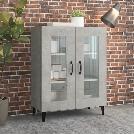 vidaXL Aparador de madera de ingeniería gris hormigón 69,5x34x90 cm
