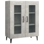 vidaXL Aparador de madera de ingeniería gris hormigón 69,5x34x90 cm