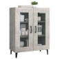 vidaXL Aparador de madera de ingeniería gris hormigón 69,5x34x90 cm