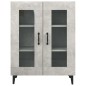 vidaXL Aparador de madera de ingeniería gris hormigón 69,5x34x90 cm