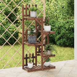 vidaXL Soporte para flores madera maciza de abeto 60x25x130 cm