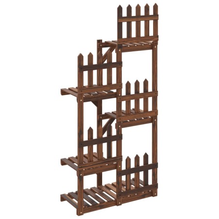 vidaXL Soporte para flores madera maciza de abeto 60x25x130 cm