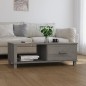 vidaXL Mesa de centro HAMAR madera maciza pino gris claro 100x55x35 cm vidaXL Mesa de centro HAMAR madera maciza pino gris claro 100x55x35 cm