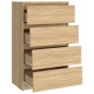 vidaXL Aparador madera contrachapada color roble Sonoma 60x35x98,5 cm vidaXL Aparador madera contrachapada color roble Sonoma 60x35x98,5 cm