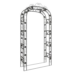 vidaXL Arco de jardín acero negro 116x45x240 cm
