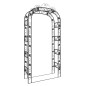 vidaXL Arco de jardín acero negro 116x45x240 cm vidaXL Arco de jardín acero negro 116x45x240 cm