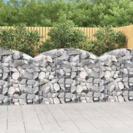 vidaXL Cesta gaviones forma arco hierro galvanizado 150x30x100/120 cm