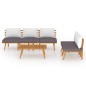 vidaXL Muebles de jardín 4 piezas con cojines madera maciza de acacia vidaXL Muebles de jardín 4 piezas con cojines madera maciza de acacia