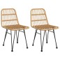 vidaXL Sillas de jardín 2 unidades ratán sintético 48x62x84 cm vidaXL Sillas de jardín 2 unidades ratán sintético 48x62x84 cm