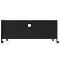 vidaXL Mueble TV hierro y madera maciza de abeto negro 110x30x43 cm vidaXL Mueble TV hierro y madera maciza de abeto negro 110x30x43 cm