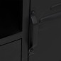 vidaXL Mueble TV hierro y madera maciza de abeto negro 110x30x43 cm vidaXL Mueble TV hierro y madera maciza de abeto negro 110x30x43 cm