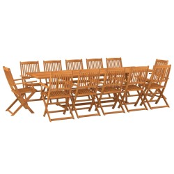 vidaXL Set de comedor para jardín 13 piezas madera maciza de acacia