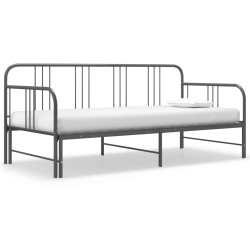 vidaXL Estructura de sofá cama extraíble de metal gris 90x200 cm