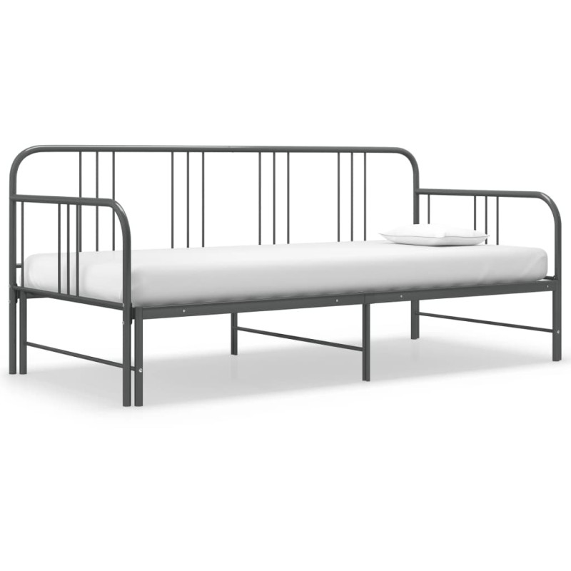 vidaXL Estructura de sofá cama extraíble de metal gris 90x200 cm vidaXL Estructura de sofá cama extraíble de metal gris 90x200 cm