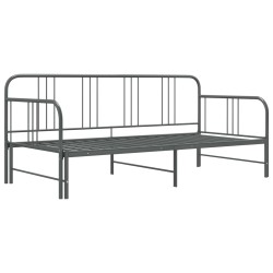 vidaXL Estructura de sofá cama extraíble de metal gris 90x200 cm