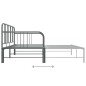 vidaXL Estructura de sofá cama extraíble de metal gris 90x200 cm vidaXL Estructura de sofá cama extraíble de metal gris 90x200 cm