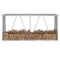 vidaXL Casetilla para leña acero galvanizado verde 330x84x152 cm