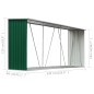 vidaXL Casetilla para leña acero galvanizado verde 330x84x152 cm
