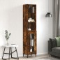 vidaXL Aparador de madera contrachapada roble ahumado 34,5x34x180 cm vidaXL Aparador de madera contrachapada roble ahumado 34,5x34x180 cm